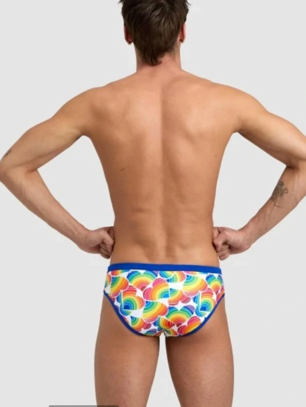 NWT Arena Performance Men's Pride Swim Brief Chlorine Resistant MaxLife USA 24